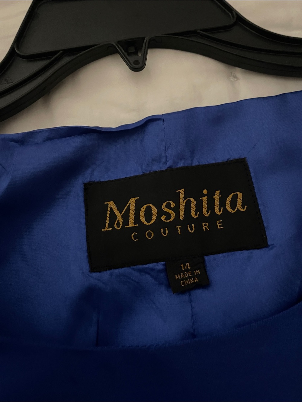 Women's Royal Blue Satin Coat with Belt and top and full length skirt. - Picture 6 of 6